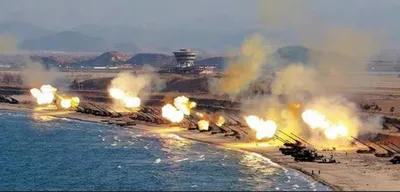 उत्तर कोरियाने डागले 200 तोफगोळे