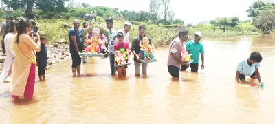 काकती होनगा परिसरात गणपतींचे विसर्जन