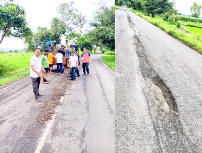 येळ्ळूर सुळगा रस्ता बनला धोकादायक