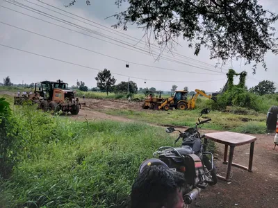 हलगा मच्छे बायपास रस्त्यासाठी यंत्र सामग्री दाखल