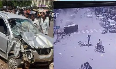 kolhapur breaking   सायबर चौकामध्ये थरार  भरधाव कारने ६ जणांना चिरडले  तिघांचा मृत्यु
